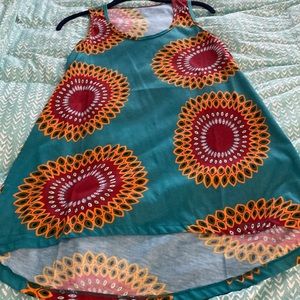 Boho Vibe Mini Sundress with Bright Abstract Sunflower Print   XS  NWOT